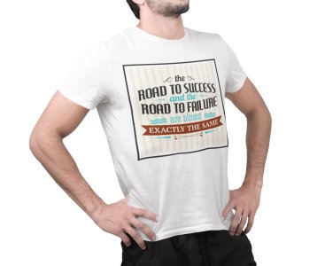Road to success - White - printed T-shirts - Men's stylish clothing - Cool tees for boys