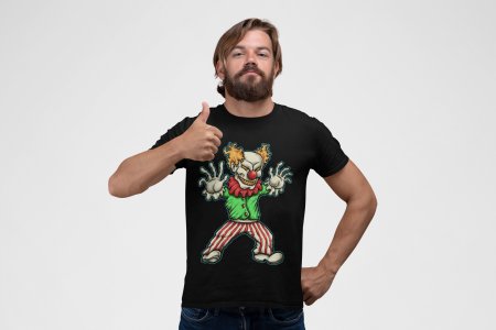 Clown -printed round crew neck youth-oriented cotton tshirts for men
