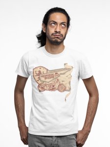 Motorcycle - vintage - White - printed T-shirts - Men's stylish clothing - Cool tees for boys