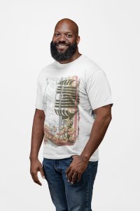 Don't stop the music - White - printed T-shirts - Men's stylish clothing - Cool tees for boys