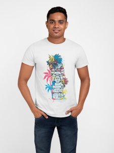 Skull - illusion - White - printed T-shirts - Men's stylish clothing - Cool tees for boys