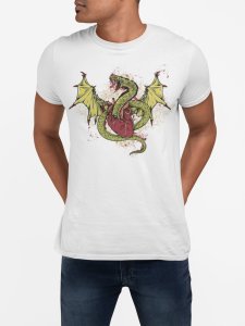 Dragon -colourfull - White - printed T-shirts - Men's stylish clothing - Cool tees for boys