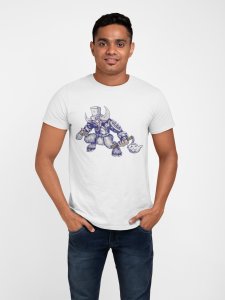 Illustration - White - printed T-shirts - Men's stylish clothing - Cool tees for boys
