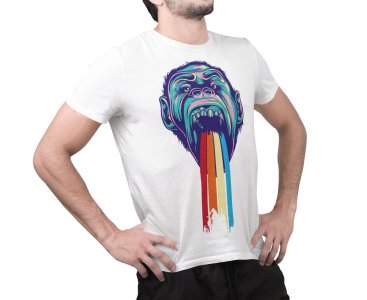 Scary colourful Illustration - White - printed T-shirts - Men's stylish clothing - Cool tees for boysscary