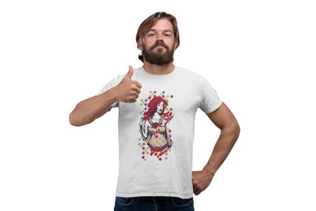 Colourful Illustration - White- printed T-shirts - Men's stylish clothing - Cool tees for boys