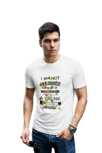 Im drunk printed White T-shirts - Men's stylish clothing - Cool tees for boys
