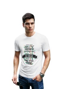 Ice cream which is kinda the same thing printed White T-shirts - Men's stylish clothing - Cool tees for boys