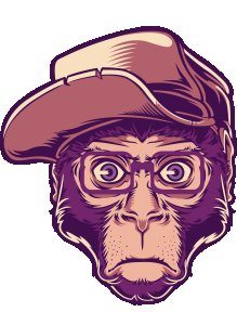 Smart monkey - White - printed T-shirts -Abstract Funny thoughtful creative illustrations - Men's stylish clothing - Cool tees for boys