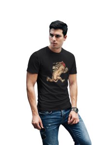 Running Hot dog - printed round crew neck cotton tshirts for men