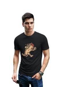 Running Hot dog - printed round crew neck cotton tshirts for men