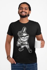 Baseball guy (white) -round crew neck cotton tshirts for men