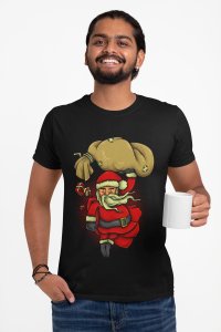 Santa Claus -round crew neck cotton tshirts for men