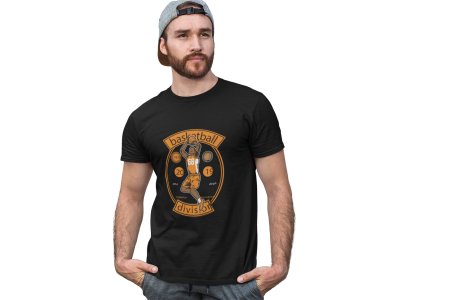 Playing basketball -round crew neck cotton tshirts for men