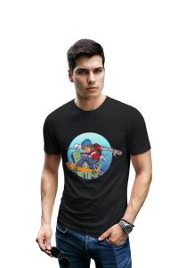Skater- printed round crew neck cotton tshirts for men