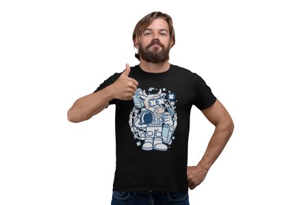 Astronaut baby cow -round crew neck cotton tshirts for men