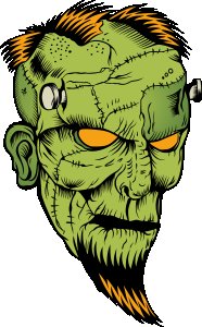 Monster head - scary horror vibe -round crew neck cotton tshirts for men