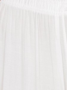 N-Gal Rayon Women's Wide Leg Elastic Waist Band Breathable Plain Palazzo Pant_White