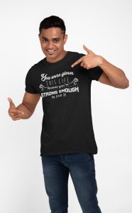 Strong enough - Black - printed T-shirts - Men's stylish clothing - Cool tees for boys