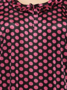 N-Gal Women's Satin Half Sleeves Polka Dot Nighty Night Dress Nightwear_Maroon_S