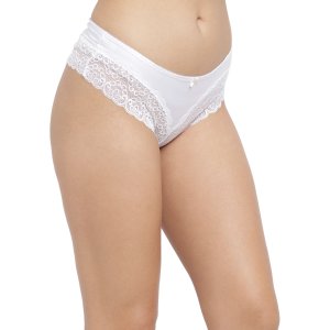 N-Gal Women's Edge Floral Lace Design Mid Waist Underwear Lingerie Brief Panty_White