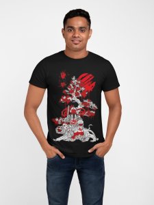 Chinese god - Black - printed T-shirts - Men's stylish clothing - Cool tees for boys