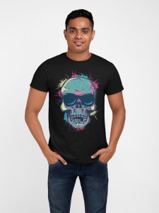 Skull - colourfull - Black - printed T-shirts - Men's stylish clothing - Cool tees for boys