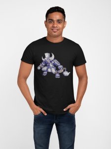 Bull Illustration art - Black - printed T-shirts - Men's stylish clothing - Cool tees for boys