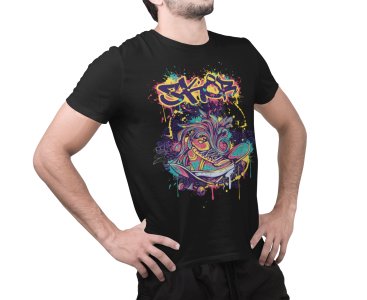 Shoe Graphic tees Black - printed T-shirts - Men's stylish clothing - Cool tees for boys