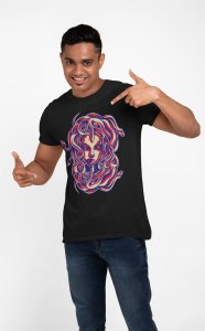 Colourful Illustration - Black - printed T-shirts - Men's stylish clothing - Cool tees for boys