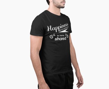 Happiness never decreases - Black - printed T-shirts - Men's stylish clothing - Cool tees for boys