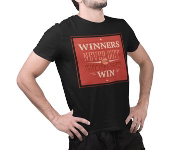 Winners never quite - Black - printed T-shirts - Men's stylish clothing - Cool tees for boys