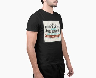 Road to success - Black - printed T-shirts - Men's stylish clothing - Cool tees for boys