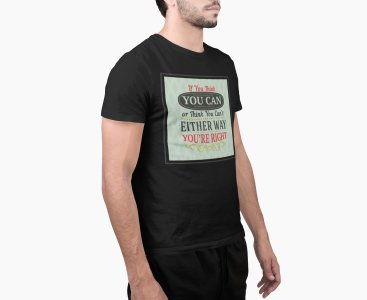 Either way you're right - Black - printed T-shirts - Men's stylish clothing - Cool tees for boys