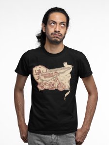 Motorcycle - vintage - Black - printed T-shirts - Men's stylish clothing - Cool tees for boys