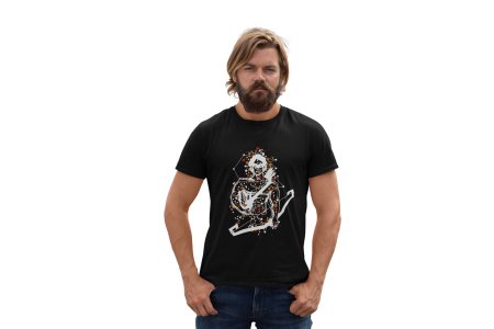 Colourful Illustration art - Black - printed T-shirts - Men's stylish clothing - Cool tees for boys