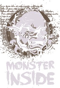 Monster inside printed black T-shirts - Men's stylish clothing - Cool tees for boys