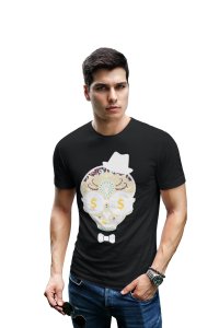 Dollar Art Illustration Graphic tees black- printed T-shirts - Men's stylish clothing - Cool tees for boys