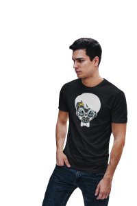 Skull Illustration Graphic tees black- printed T-shirts - Men's stylish clothing - Cool tees for boys