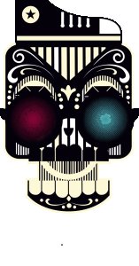 Musical Skull - Black - printed T-shirts -Abstract Funny thoughtful creative illustrations - Men's stylish clothing - Cool tees for boys