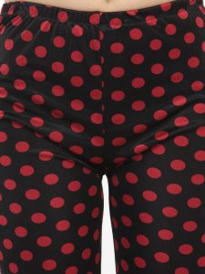 N-Gal Women's Satin Short Sleeves Polka Dot Print Top Pyjama Set Nightwear Nightsuit_Maroon