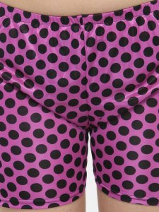 N-Gal Women's Satin Polka Dot Print Short Sleeves Shirt & Short Nightwear Lounge Sets_Purple