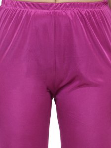 N-Gal Women's Satin Short Sleeves Floral Print Top Pyjama Set Nightwear Nightsuit_Magenta