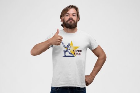 Super Star - White - Printed - Sports cool Men's T-shirt