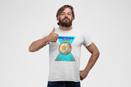 Football the real feeling - White - Printed - Sports cool Men's T-shirt