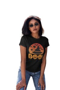 Boo - Printed Tees for Women's - designed for Halloween