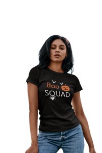 Boo squad - Printed Tees for Women's- designed for Halloween