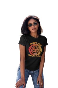 Bows and - Printed Tees for Women's - designed for Halloween