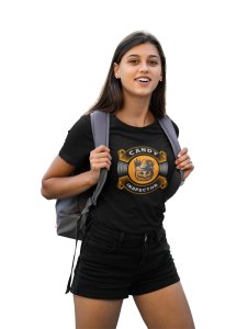 Candy inspector Halloween text illustration - Printed Tees for Women's- designed for Halloween