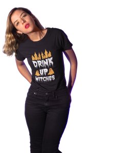 Drink up - Printed Tees for Women's -designed for Halloween