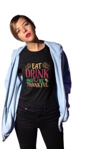 Eat drink - Printed Tees for Women's - designed for Halloween